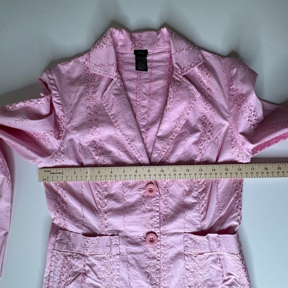 Aziz VTG Blazer and Pants Set Small Pink Embroidered Suit Coquette Y2K‎ Retro - Picture 8 of 16